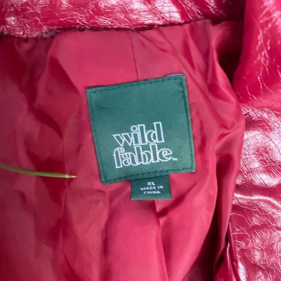 Wild Fable Red Pleather Jacket Size XL - Picture 2 of 3